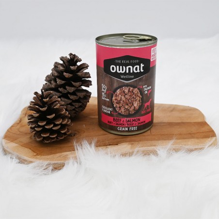 OWNAT - Pâtée Grain Free sans céréales pour chiens boeuf & saumon