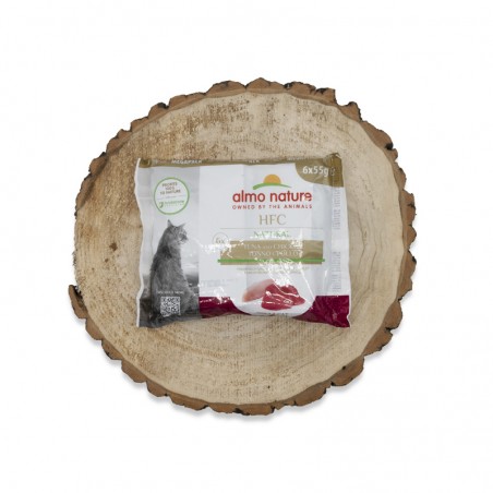 Lot 6x55g Pâtée HFC Natural - Pâtée pour chats Thon et Poulet - Almo Nature