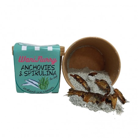 Crème glacée Anchois et Spiruline pour chiens - WaniFlurry