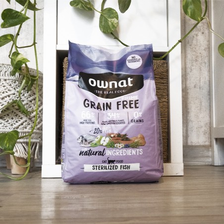 OWNAT - croquette Prime Grain Free Sterilized sans céréales au poisson pour chats stérilisés