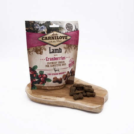 Carnilove Crunchy Snack - Agneau et Cranberries friandises d'éducation occupation croquantes pour chiens