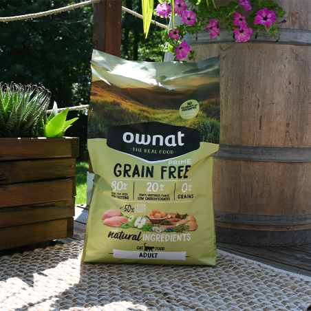 OWNAT - croquette Prime Grain Free sans céréales pour chats adultes poulet et dinde