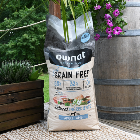 OWNAT - croquette Just Grain Free sans céréales pour chiens adultes agneau