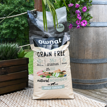 OWNAT - croquette Just Grain Free sans céréales pour chiens adultes poulet